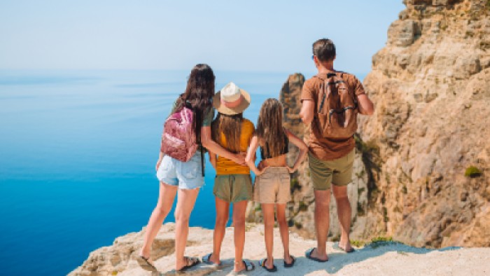 Image of a family together on a hike, representing the grief Megan felt she coulnd't do all the things she wanted as a mother with her family.